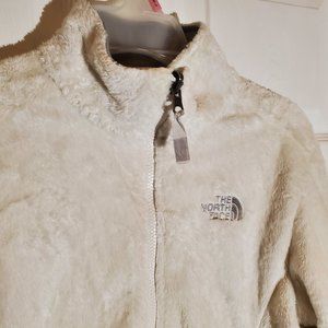 Womens North Face Osito White fuzzy Jacket in size small. Like new
